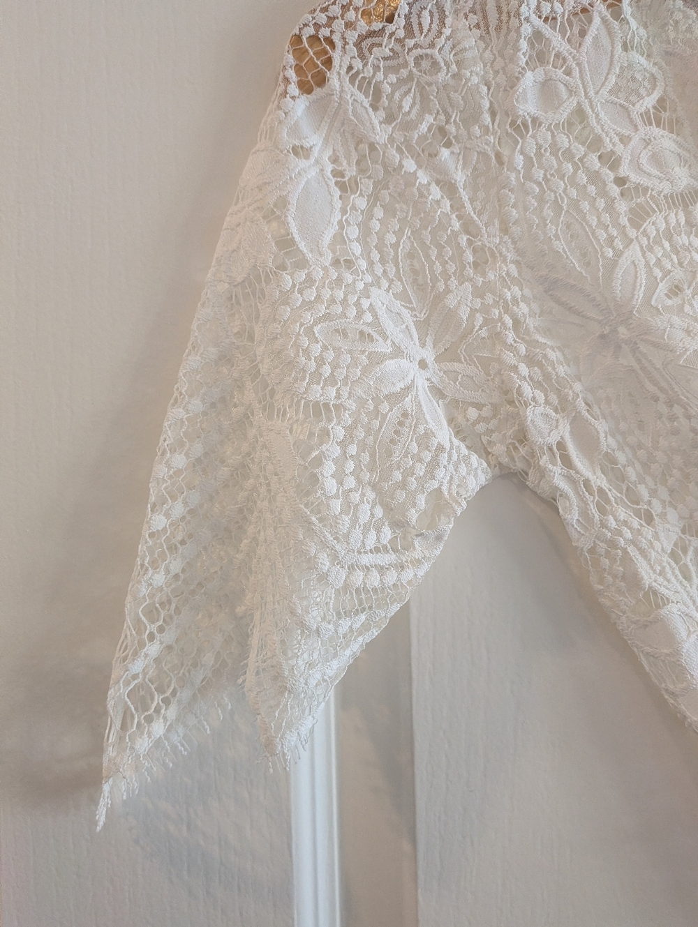 For Love & Lemons Luna White Lace Midi Dress Bridal Wedding Romantic Size S - Picture 8 of 15